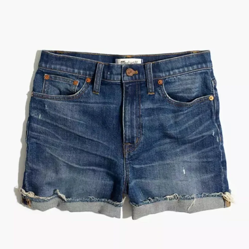 Madewell High Rise Denim Shorts in Glenoaks Wash Cutoff Edition I-0216a10